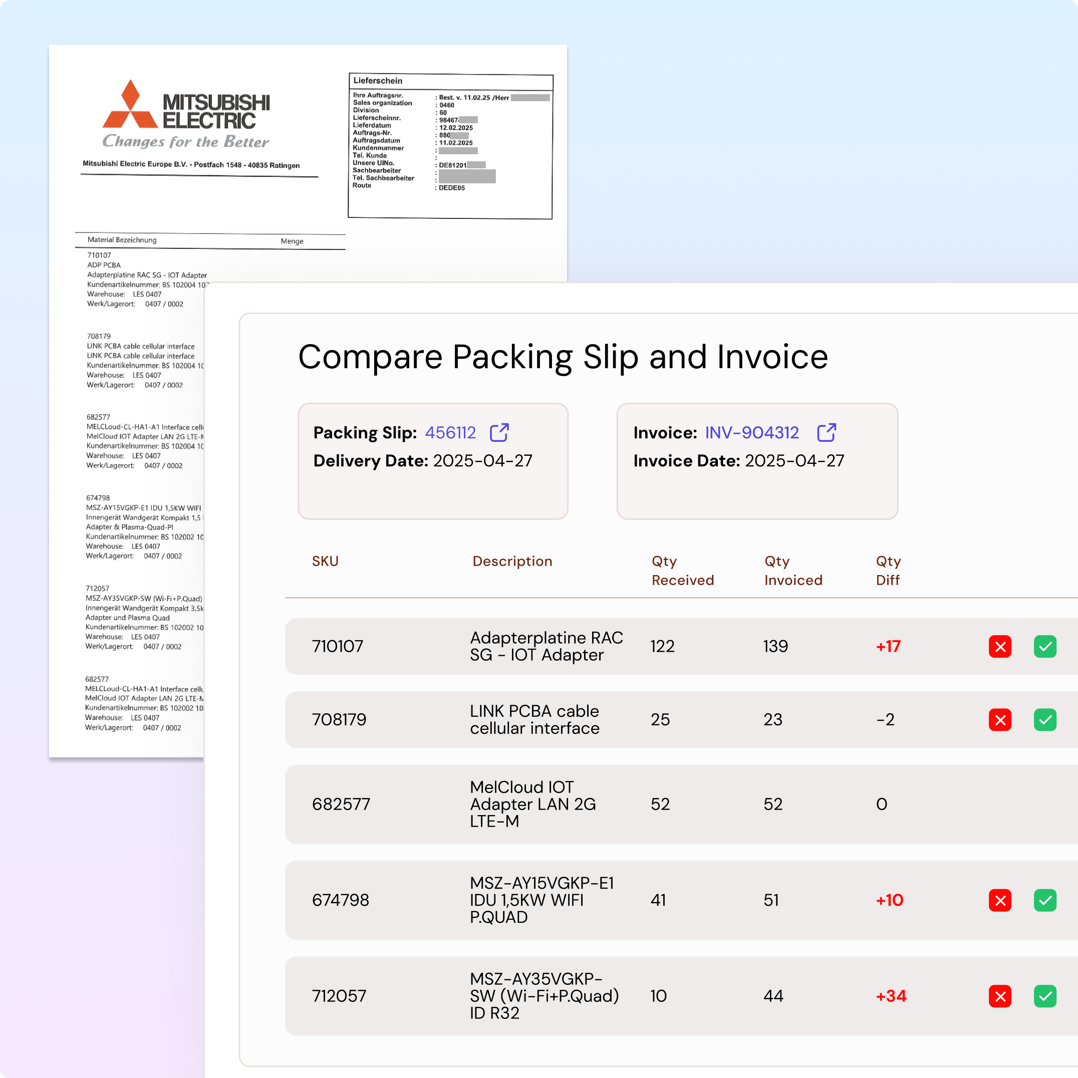 Invoice Matching Interface